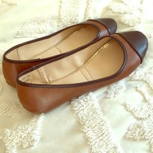 Brown and black flats, size 10